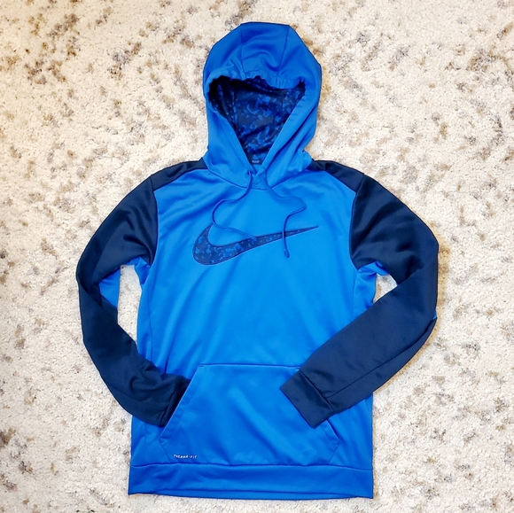 blue nike swoosh hoodie